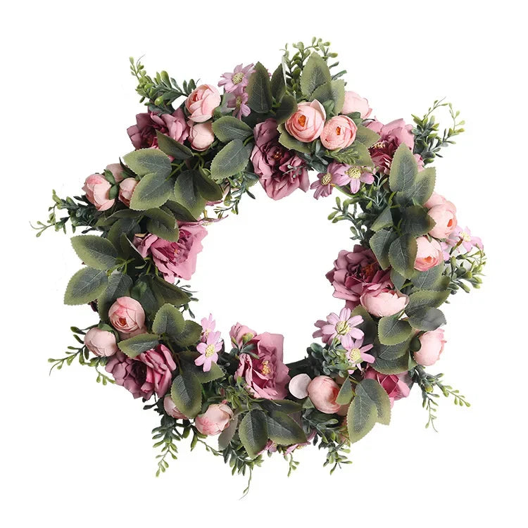 Artificial Eucalyptus Wreath - 18" Silk Greenery Door Decor