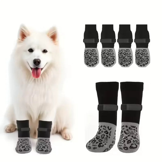 Waterproof Dog Boots - Anti-Slip Paw Protectors for Senior & Injured Dogs (4-Pack)
