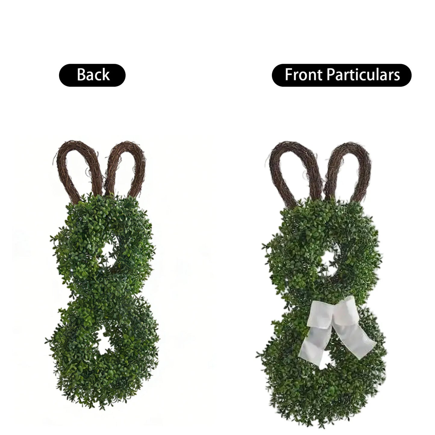 Easter Bunny Wreath 28" - Spring Eucalyptus Door Decoration
