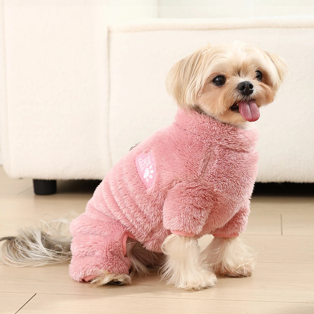 Soft Fleece Dog Coat - Winter Jacket with Zipper & D-Ring