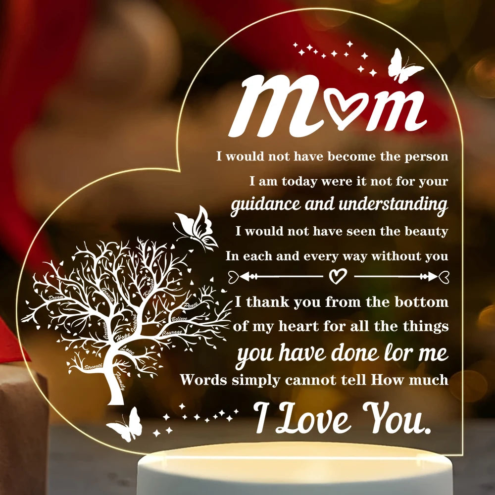 Mom Love Plaque – From Daughter, Son, or Family