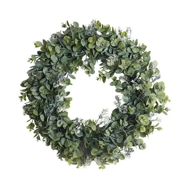 Artificial Eucalyptus Wreath - 18" Silk Greenery Door Decor