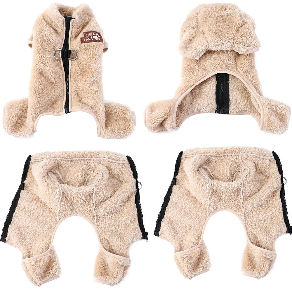 Soft Fleece Dog Coat - Winter Jacket with Zipper & D-Ring