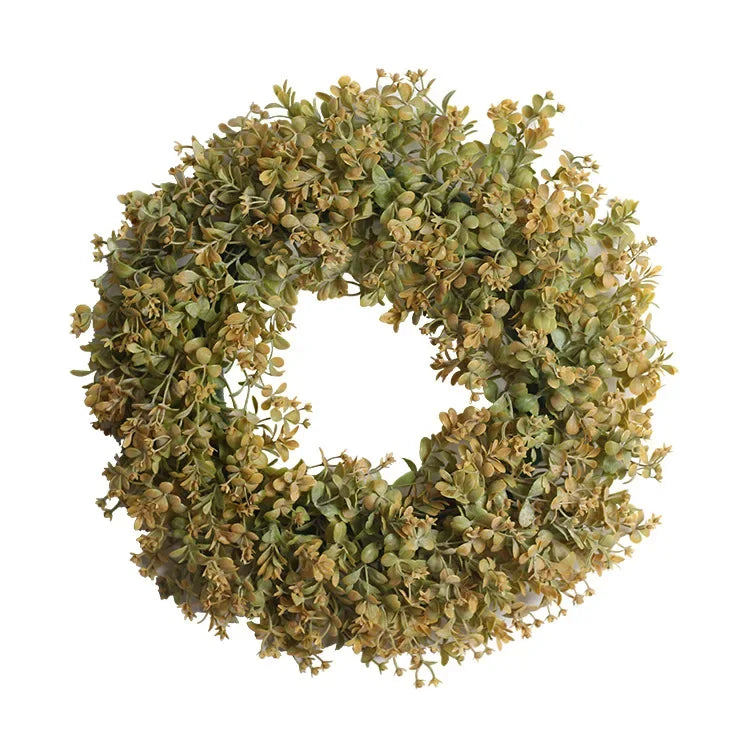 Artificial Eucalyptus Wreath - 18" Silk Greenery Door Decor