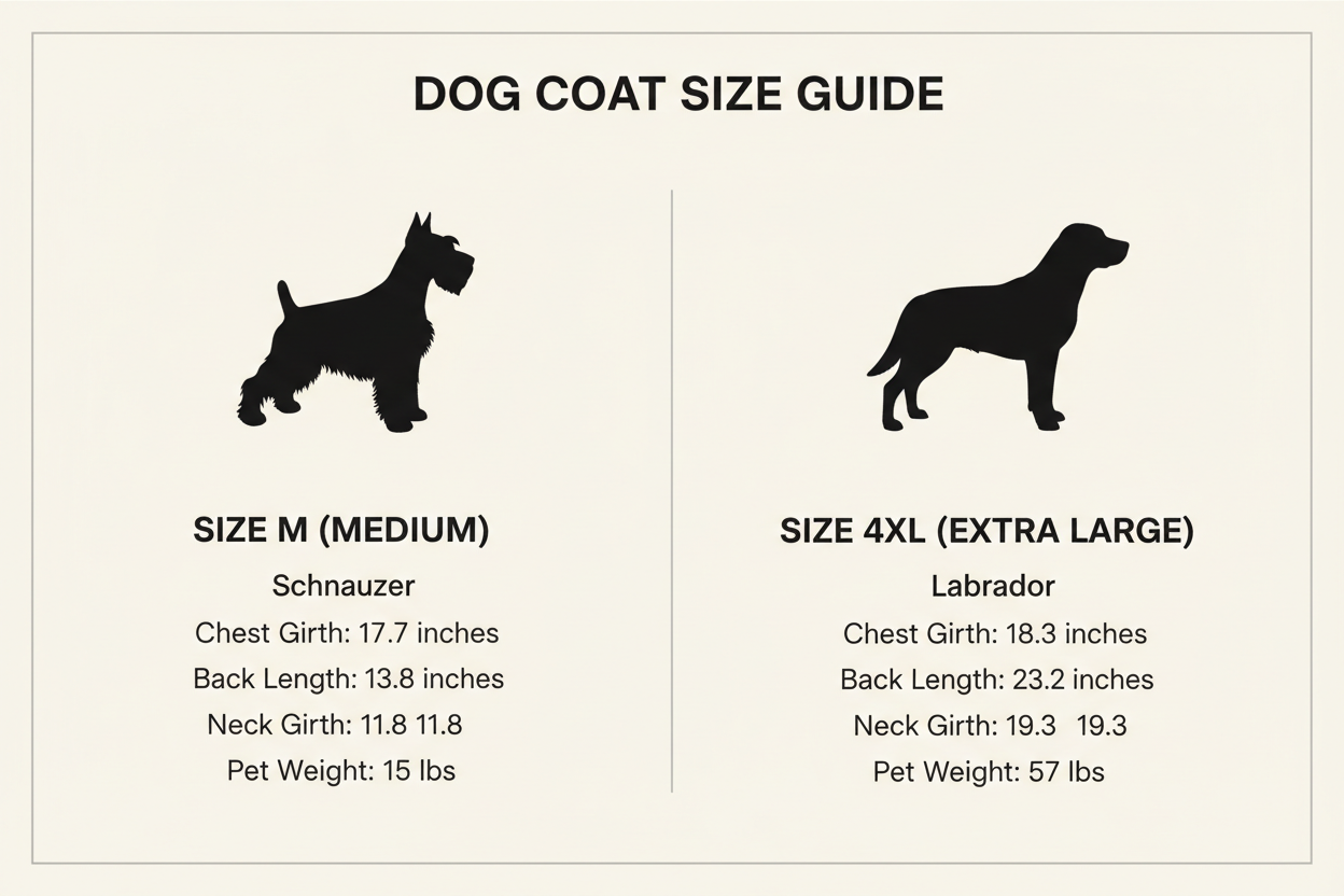 Dog Coat Size Chart