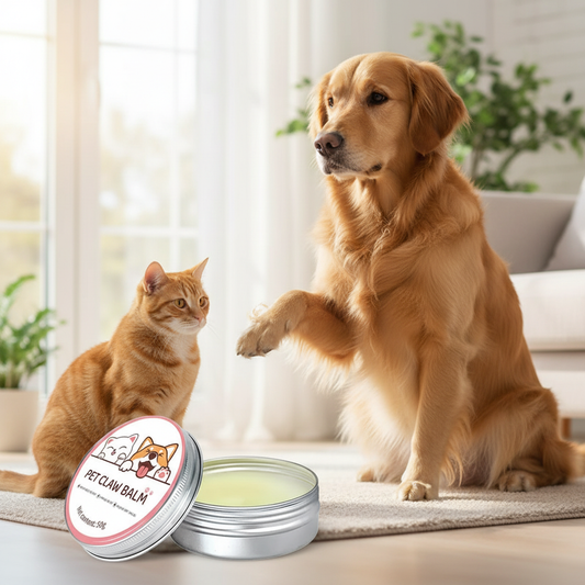 Pet Paw Balm Application with Dog and Cat