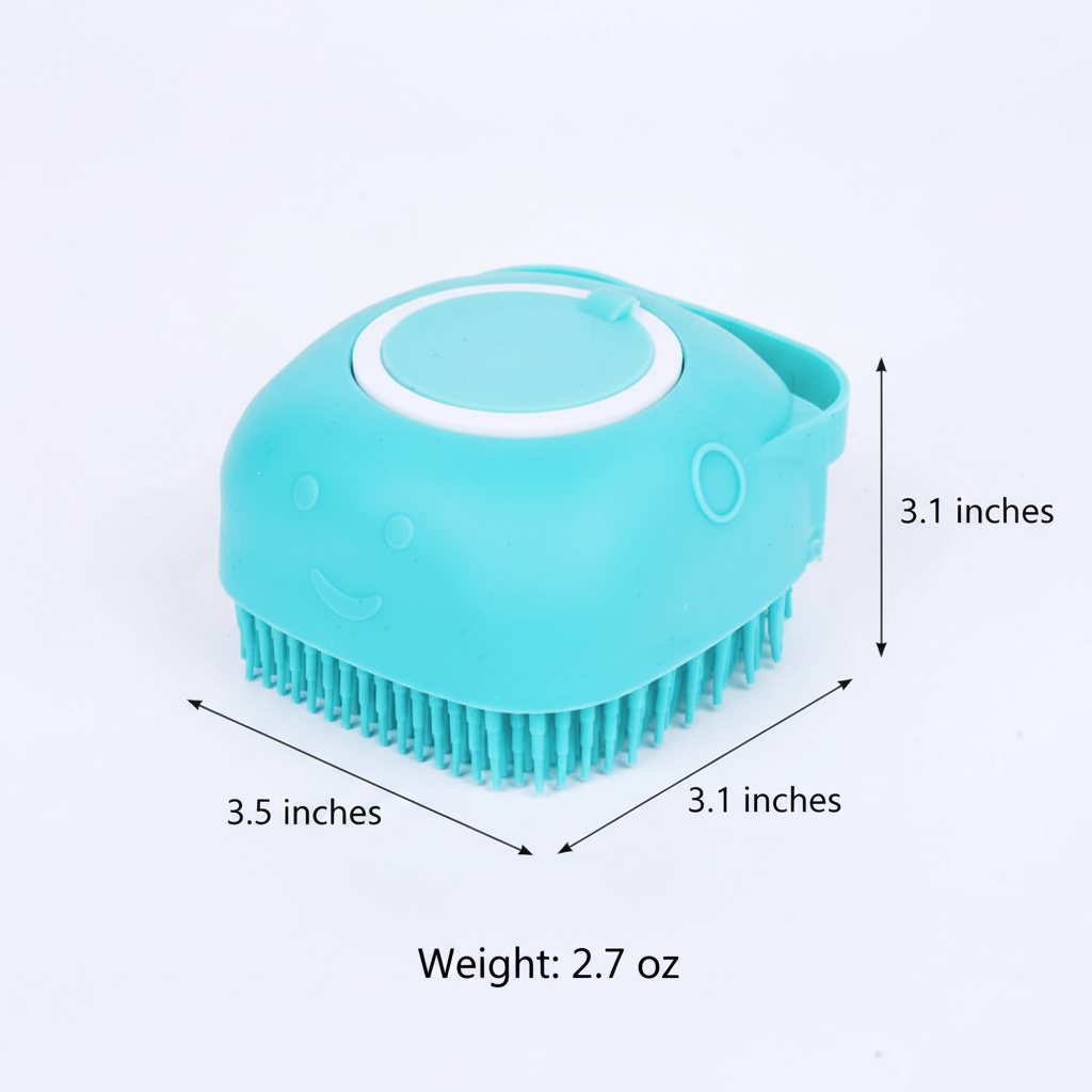 Pet Shampoo Brush with English Dimensions