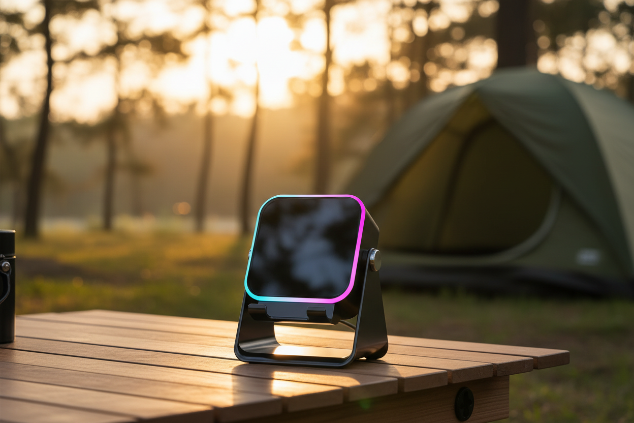 Wireless Induction Speaker Camping - Close Up