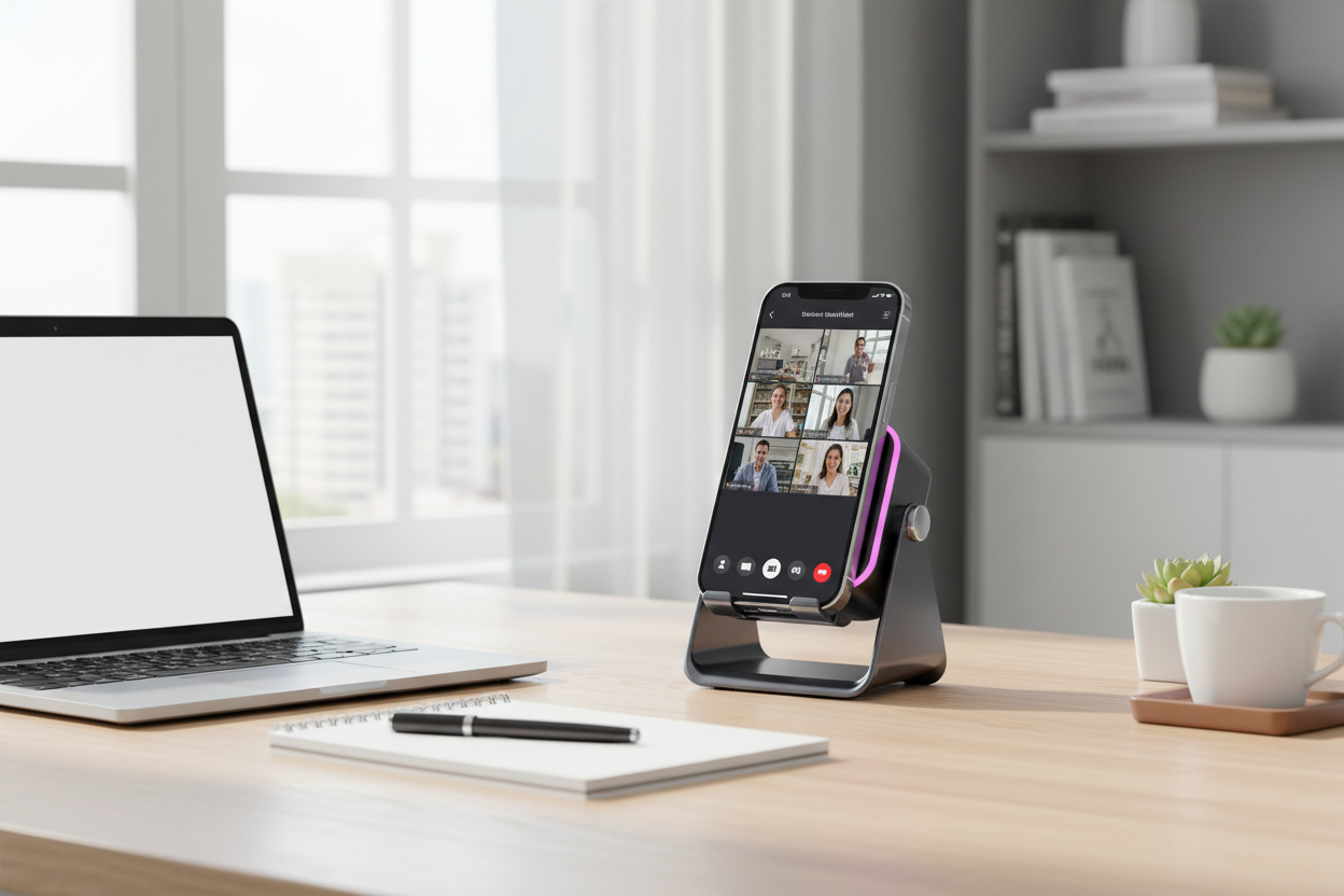 Wireless Induction Speaker on Home Office Desk